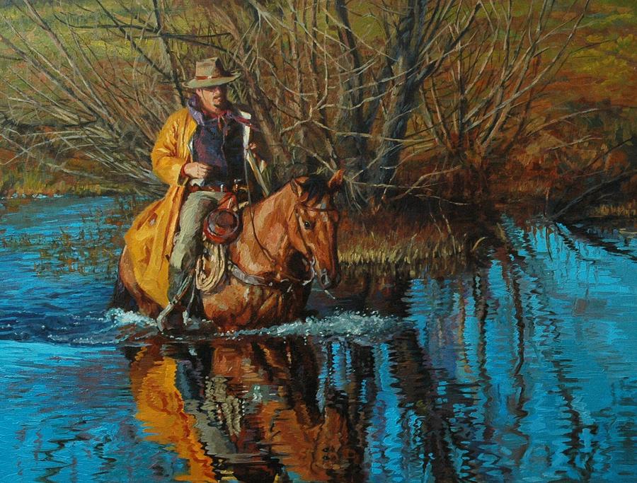 Fall Painting - Calm Crossing by Jim Clements