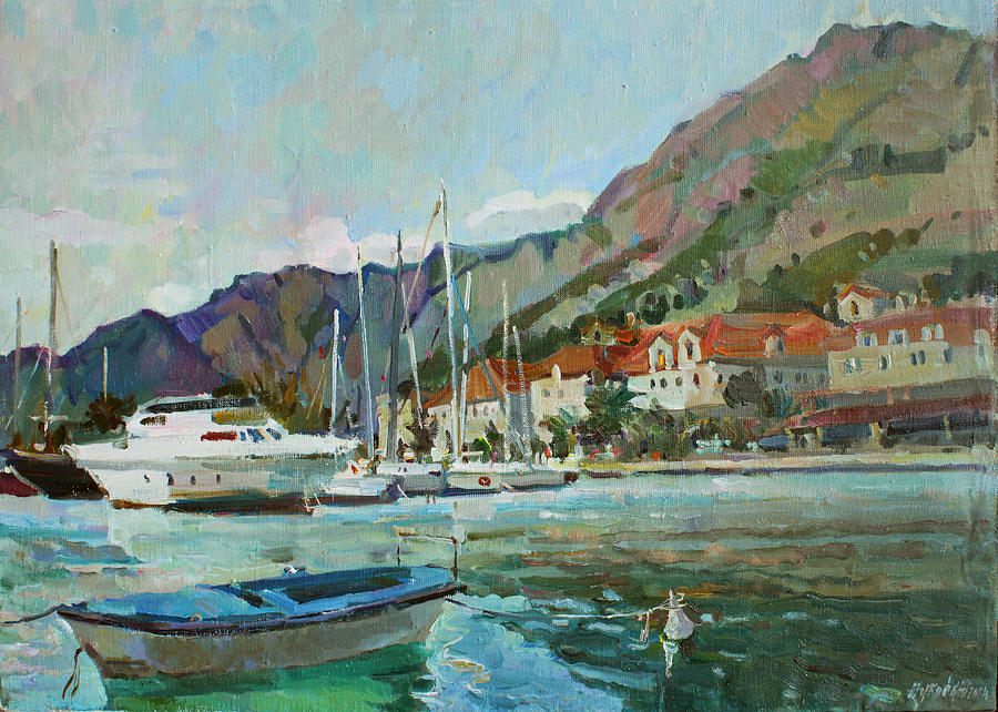 Boat Painting - Calm by Juliya Zhukova