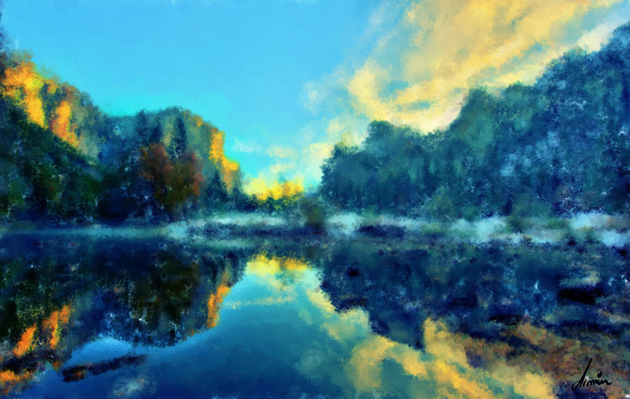 Calm Lake Painting by Armin Sabanovic