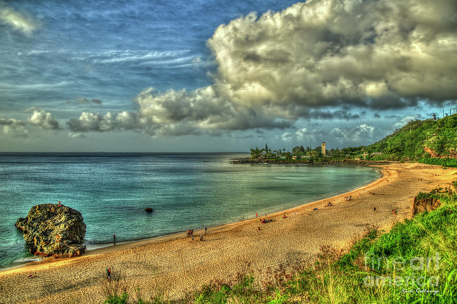 Calm Waters Waimea Bay Sunset Hawaii Collection Art Photograph by Reid Callaway