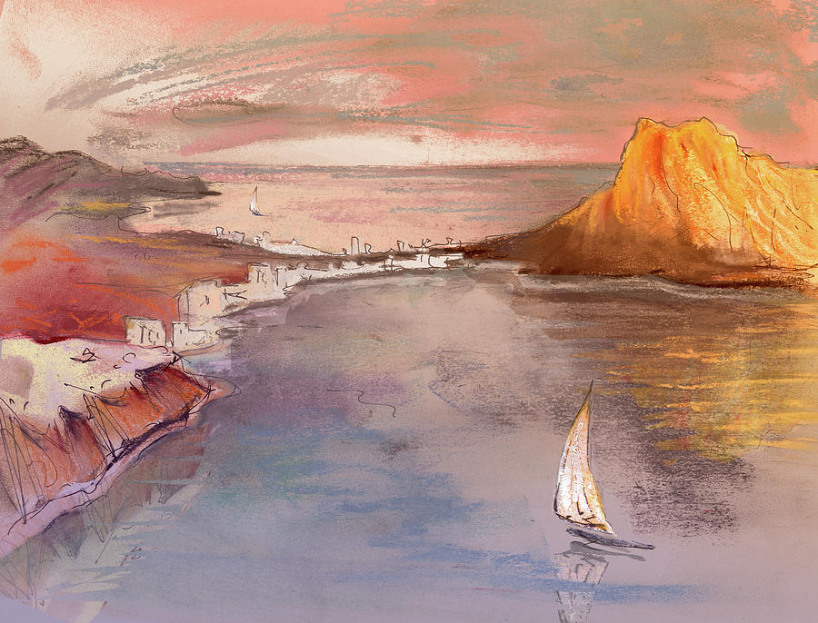 Calpe at Sunset Painting by Miki De Goodaboom