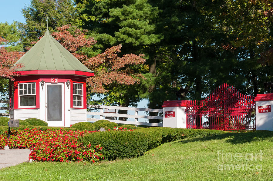 Lexington Photograph - Calumet Farm Entrance by Bob Phillips