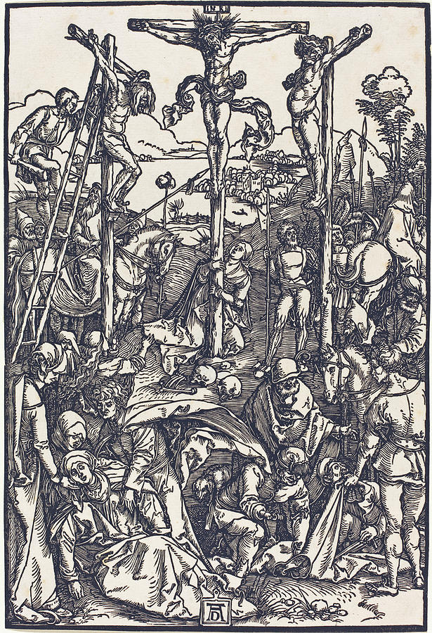 Calvary with the Three Crosses Digital Art by Albrecht Durer