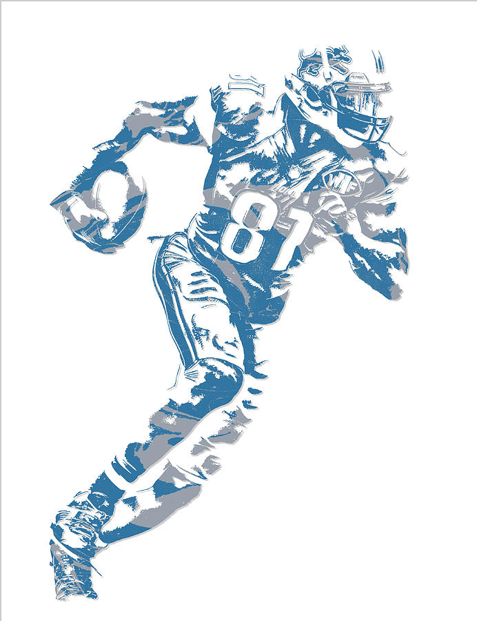 Calvin Johnson Detroit Lions Art Poster by Joe Hamilton - Fine Art