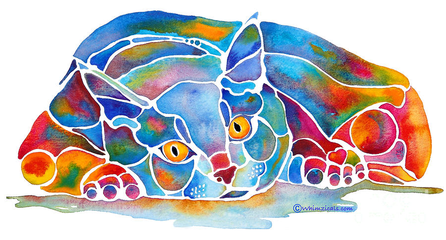 Calypso Cat Painting by Jo Lynch