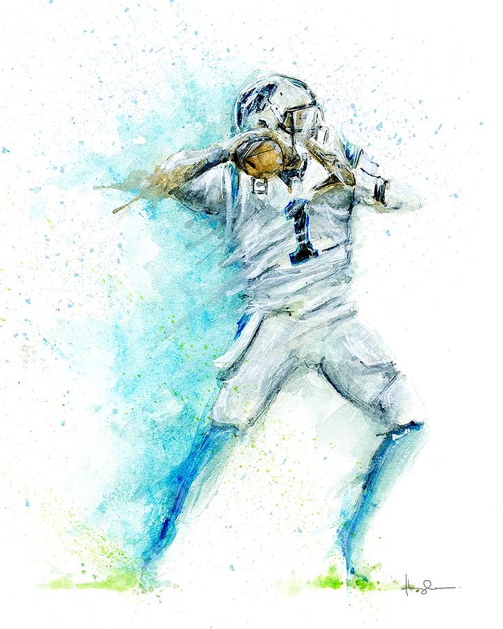 Carolina Panthers Painting - Cam by Dave Baysden