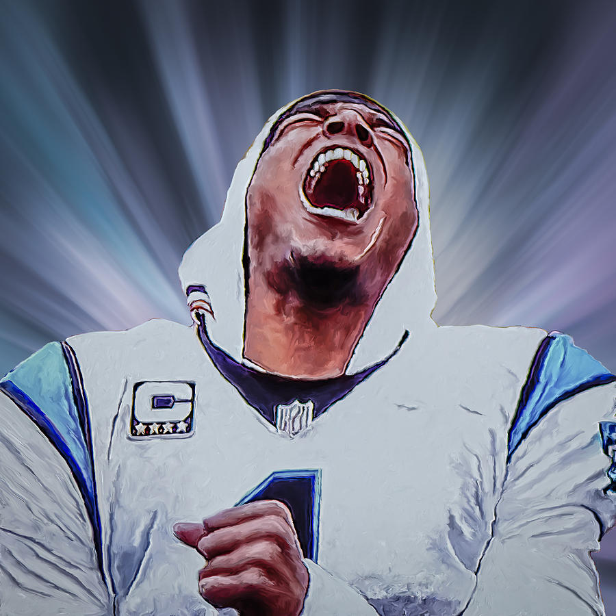 Cam Newton Painting by Rick Mosher