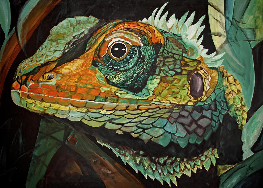 Animal Painting - Camaeleon by Harri Spietz