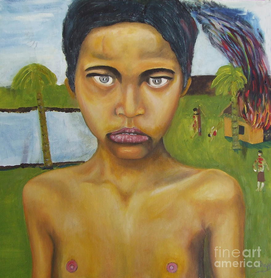 Portrait Painting - Cambodian Terror by Neil Trapp