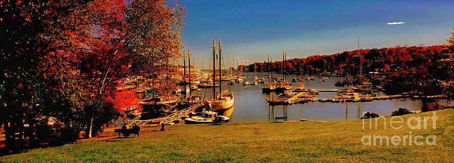 Camden Harbor Maine fall afternoon Photograph by Tom Jelen