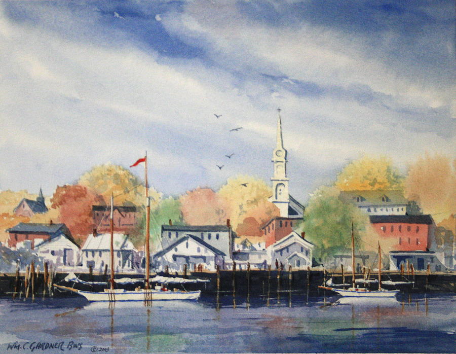 Camden Harbor Maine Painting by William Gardner