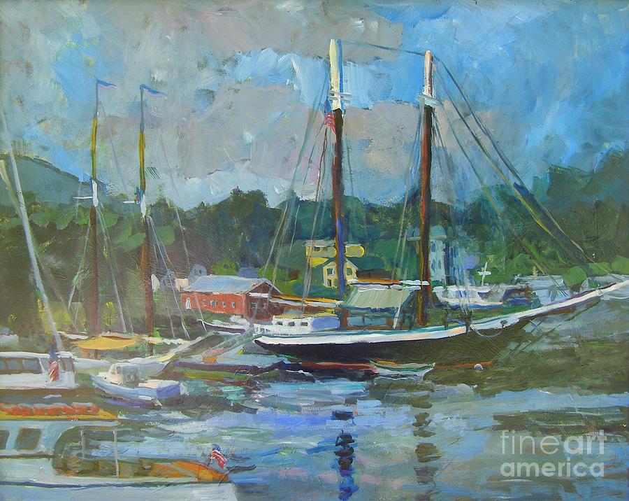 Camden Harbor Painting by Marc Poirier