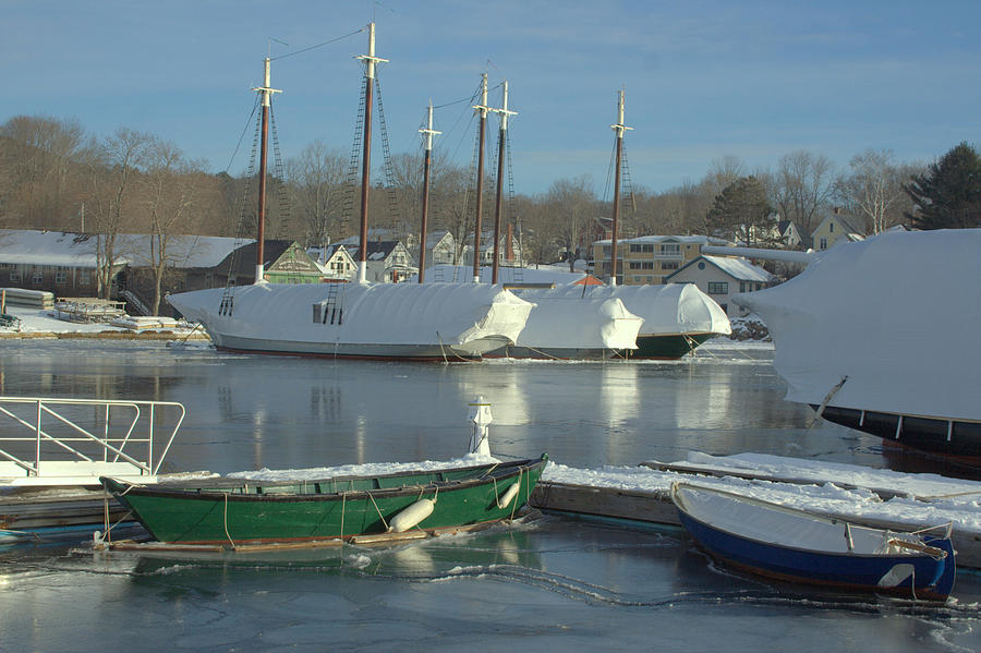Camden Winter Boats Photograph by Doug Mills