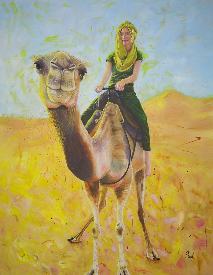 Camel at work Painting by Shirley Wellstead
