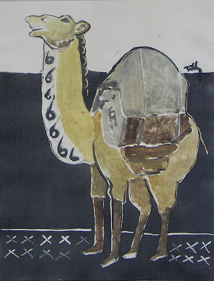Camel Facing Left Painting by Thomas Tribby