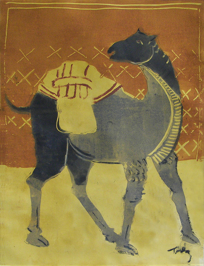 Camel Looking Back Painting by Thomas Tribby