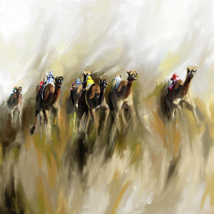 Camel Race 1 667 1 Painting by Mawra Tahreem