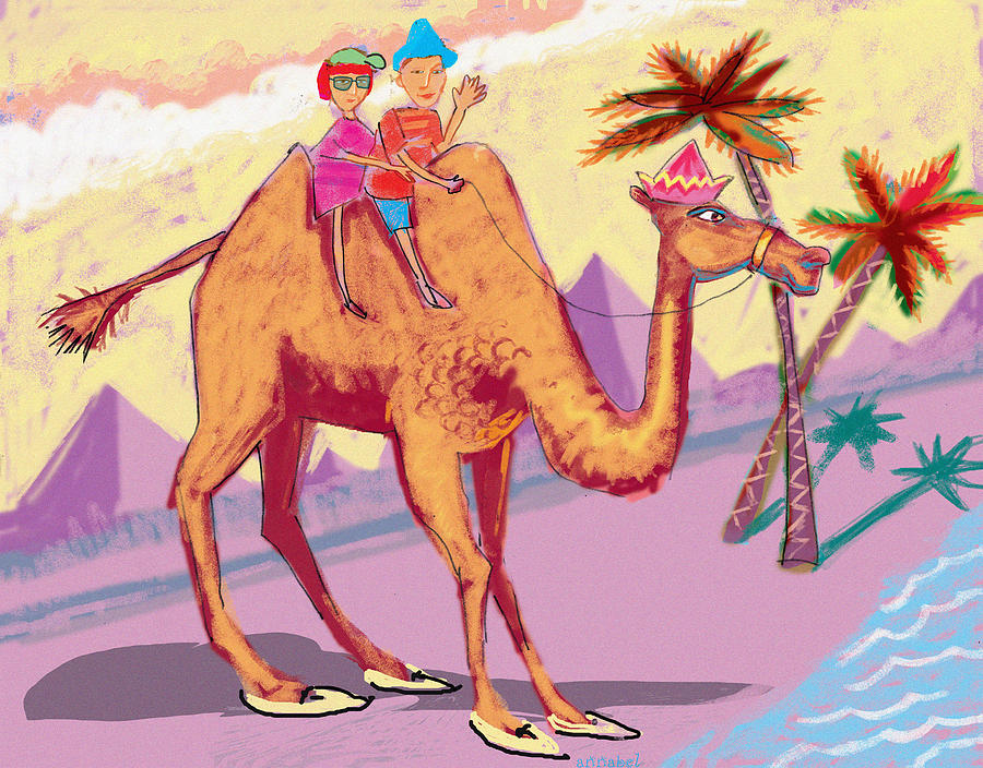 Children Digital Art - Camel Ride by Annabel Lee
