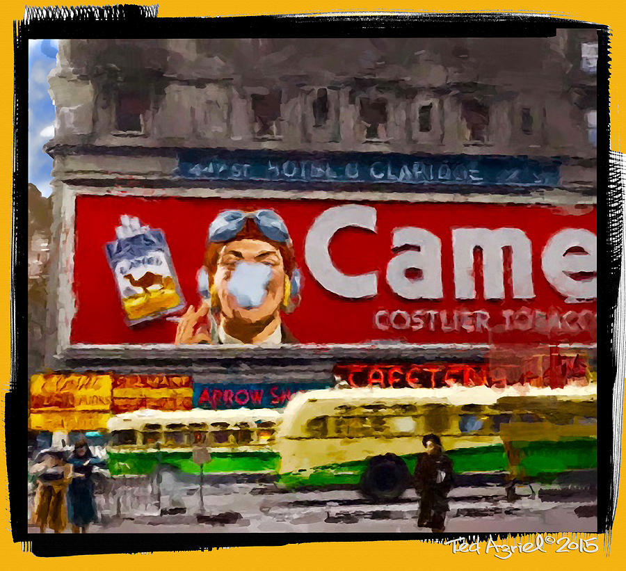 Camel Sign on Broadway  Painting by Ted Azriel
