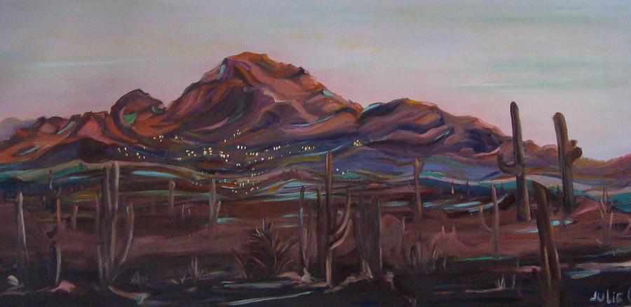 Camelback Mountain Painting by Julie Todd-Cundiff