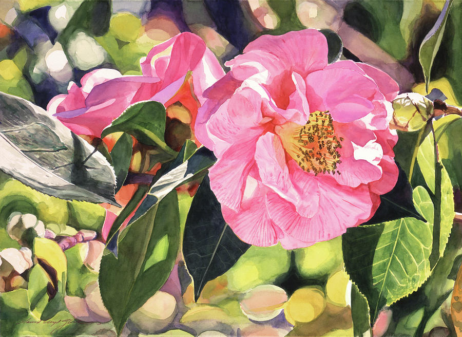 Camelia Fantastique Painting by David Lloyd Glover