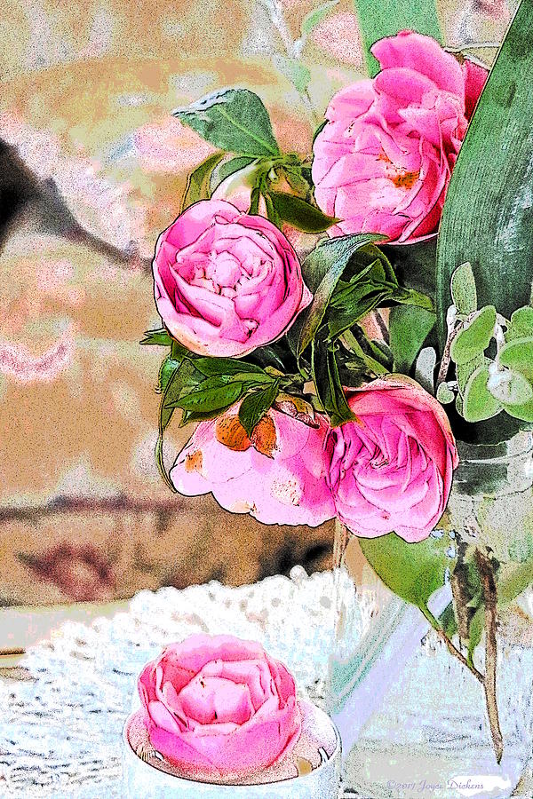 Camellia Bouquet Watercolor Photograph by Joyce Dickens