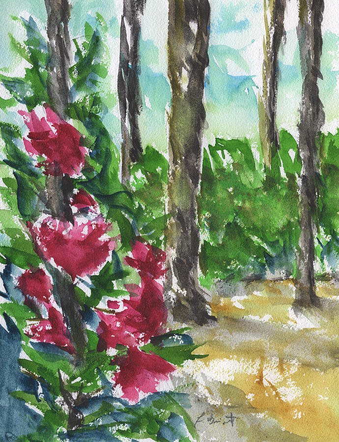 Camellia Bush 2 Painting by Frank Bright