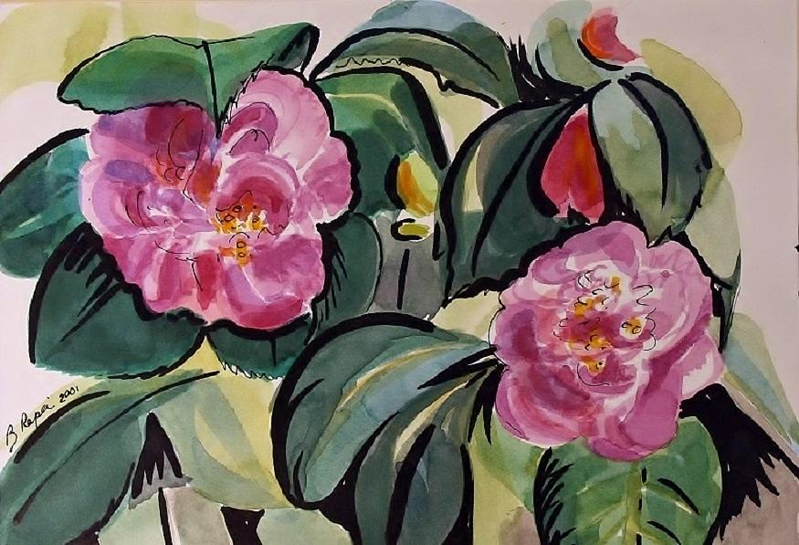 Flower Painting - Camellia - Pink Parade by Bruce Repei