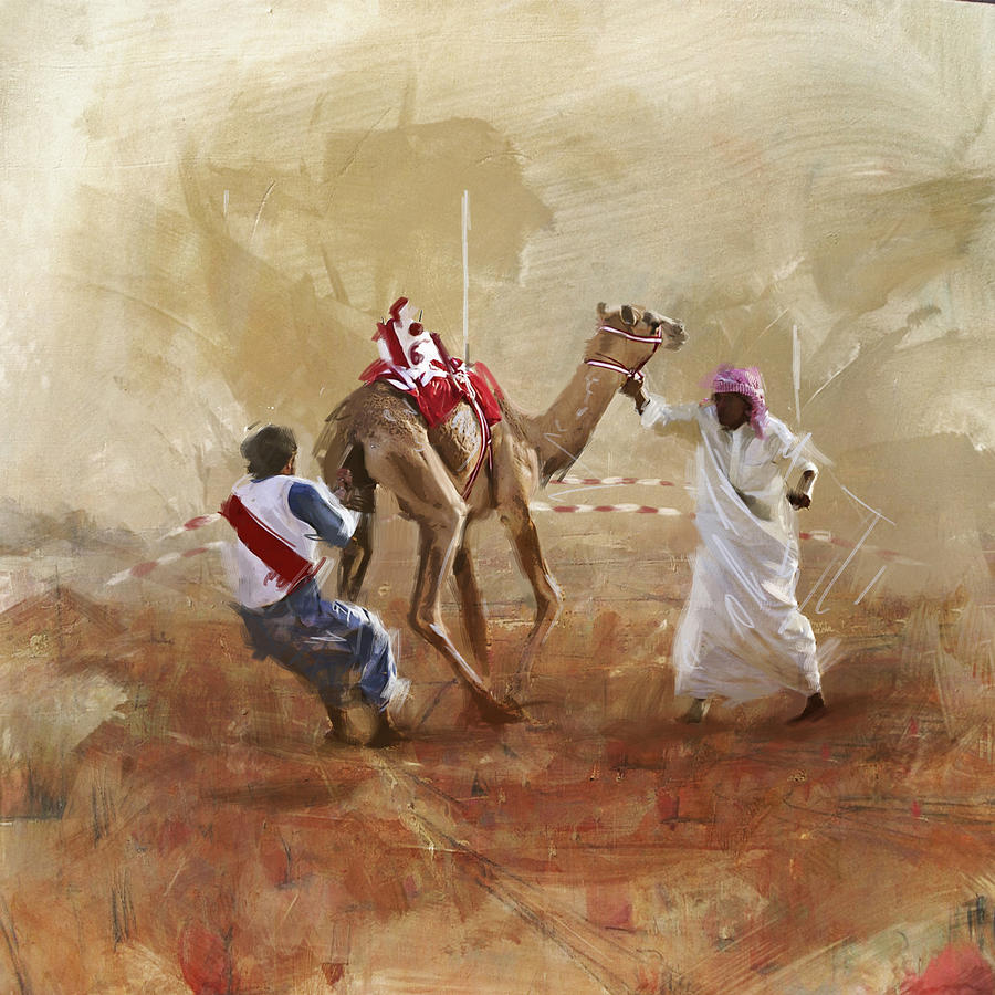 Camel Painting - Camels and Desert 20 by Mahnoor Shah