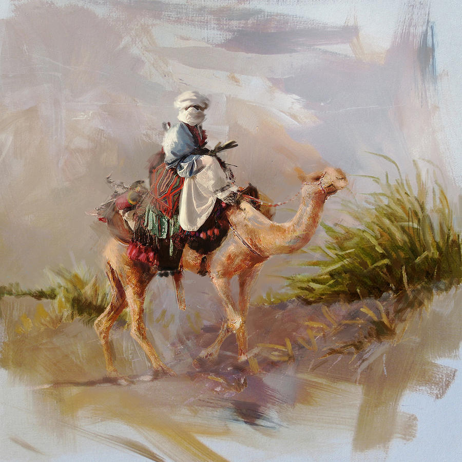 Camel Painting - Camels and Desert 6 by Mahnoor Shah