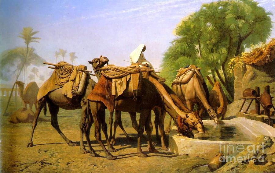 Camels at the Trough Painting by MotionAge Designs - Fine Art America