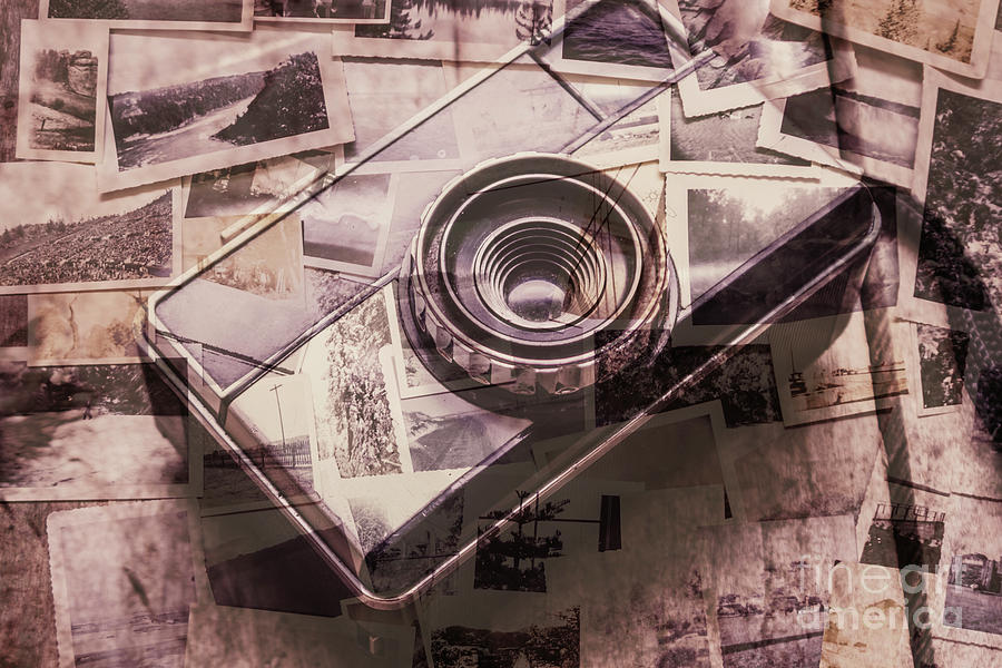 Vintage Photograph - Camera of a vintage double exposure by Jorgo Photography