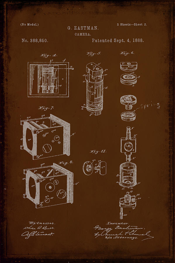 Camera Patent Drawing 2e Mixed Media by Brian Reaves