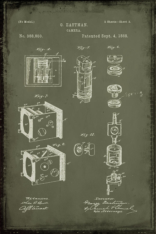 Camera Patent Drawing 2f Mixed Media by Brian Reaves - Fine Art America