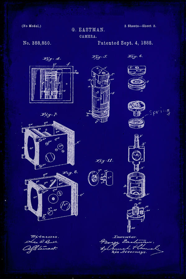 Camera Patent Drawing 2i Mixed Media by Brian Reaves
