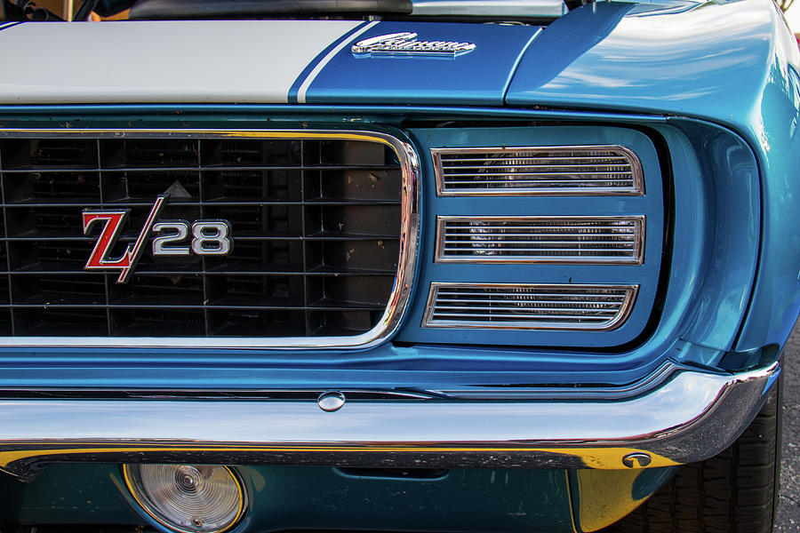 Car Photograph - Camero Z28 Grill by Mike Burgquist