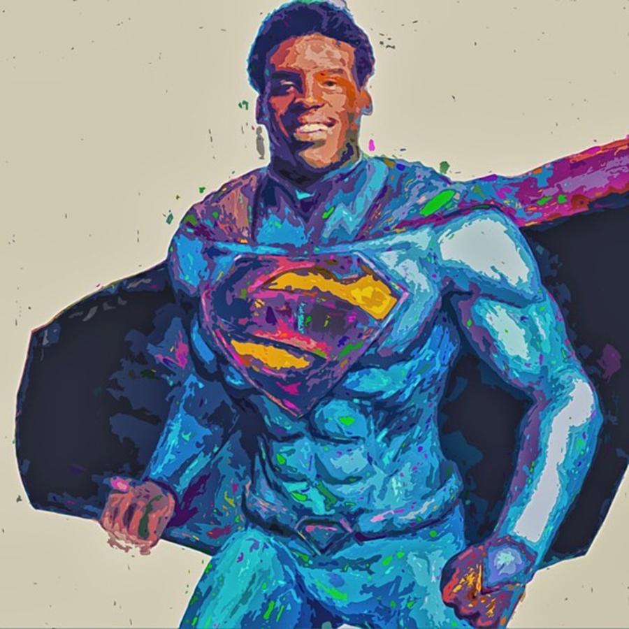 Superman Photograph - @cameron1newton #superbowl50 #2016 #art by David Haskett II
