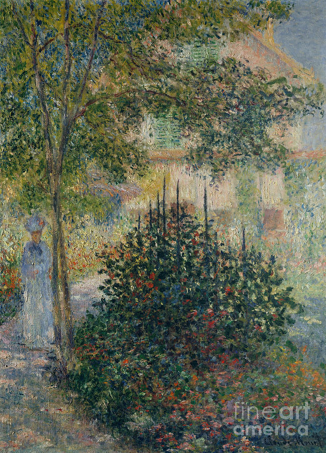 Camille Monet in the Garden at Argenteuil, 1876 Painting by Claude Monet