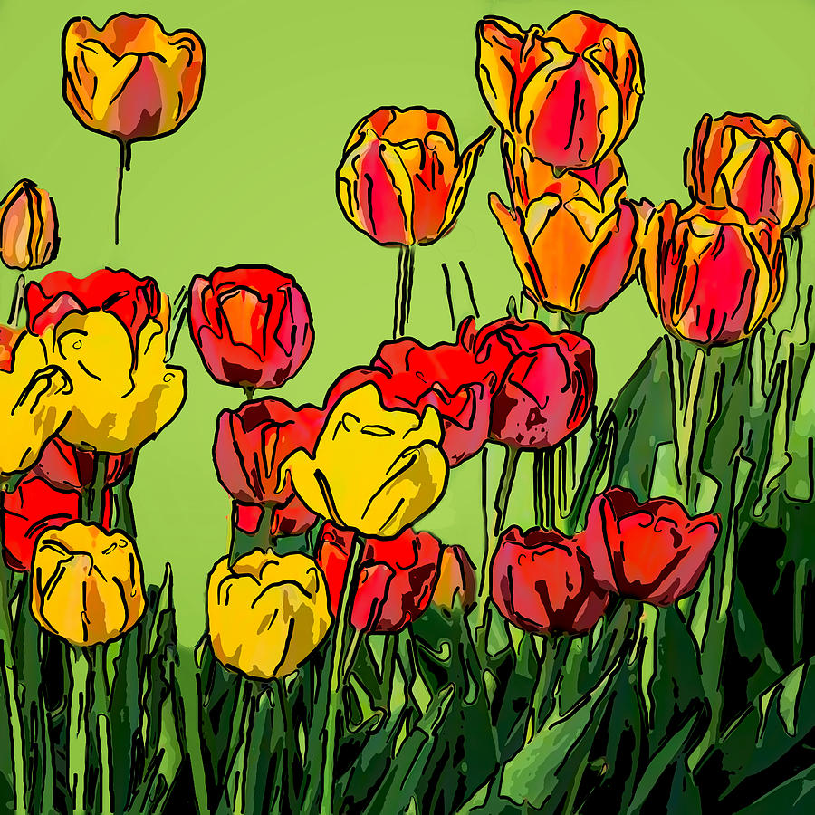 Spring Photograph - Camilles Tulips - Version 2 by Steve Harrington