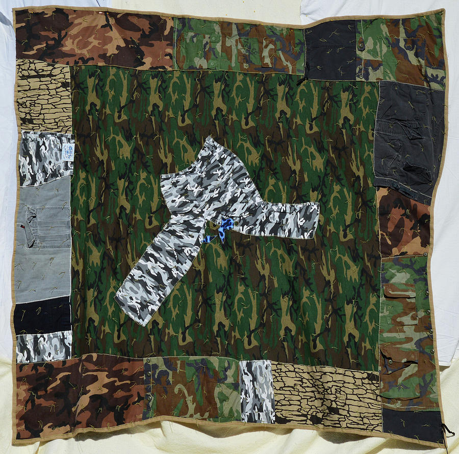 Camo Tapestry - Textile -  Camo Pockets by Nancy Mauerman