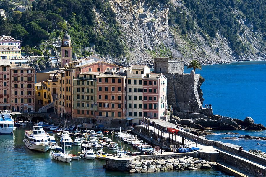 Camogli Harbour And Buildings View Photograph by Enrico Pelos