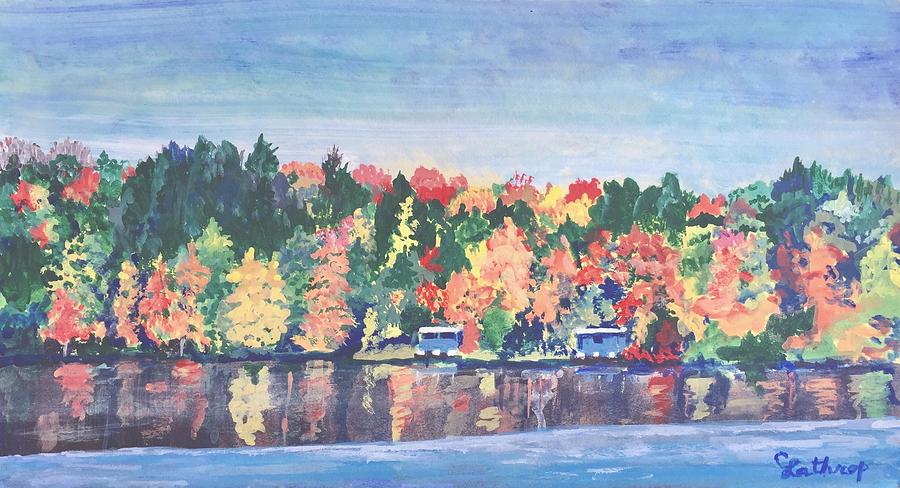 Fall Painting - Camp Archbald at Ely Lake by Christine Lathrop