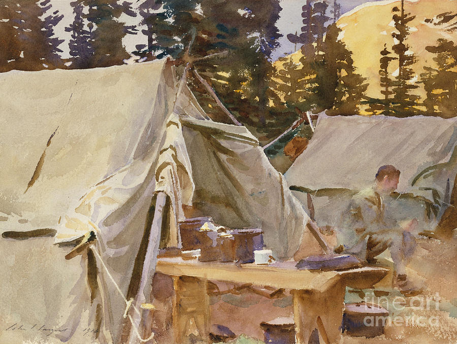 Camp at Lake OHara, 1916 Painting by John Singer Sargent