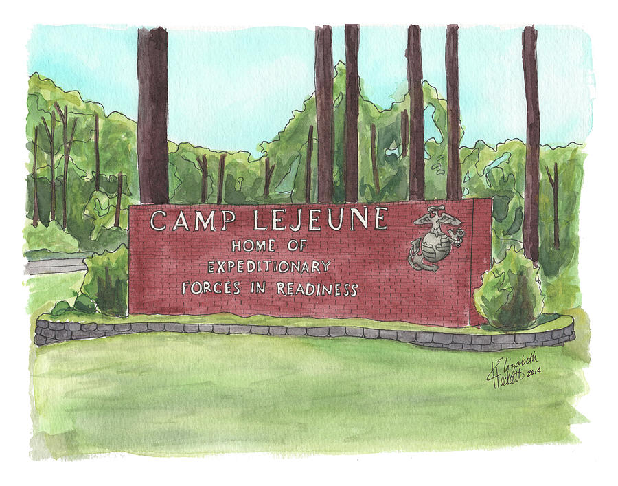 Camp Lejeune Welcome Painting by Betsy Hackett