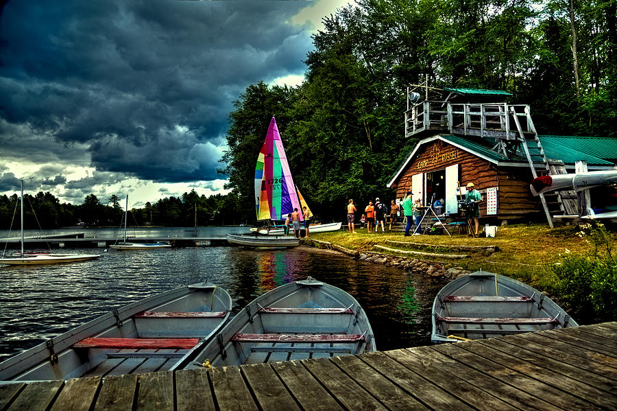Camp Russell Boathouse on White Lake Photograph by David Patterson