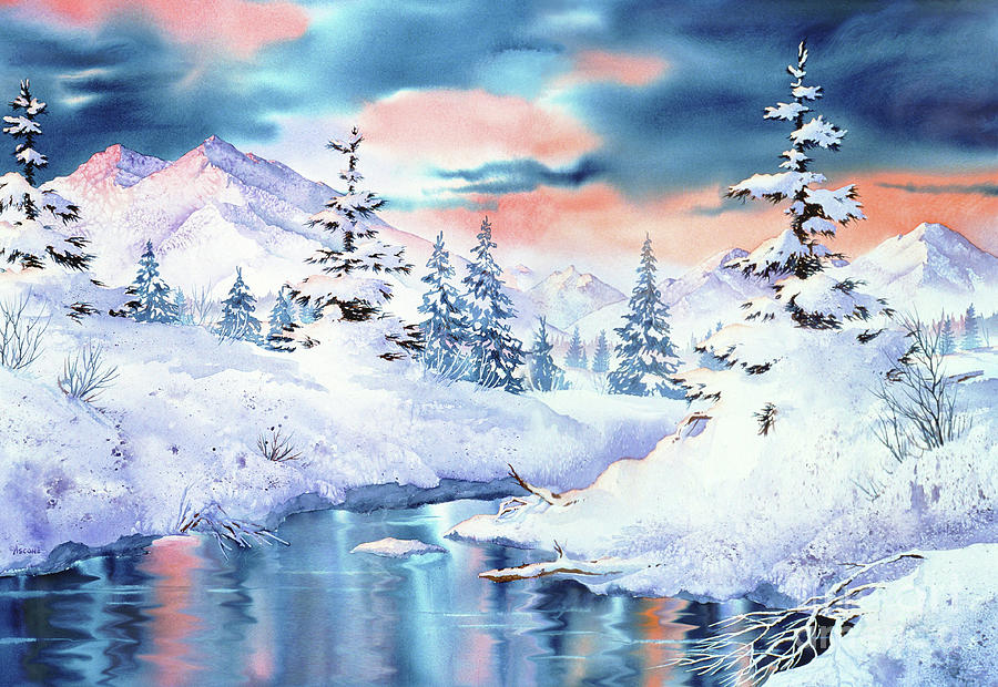Winter Painting - Campbell Creek View by Teresa Ascone