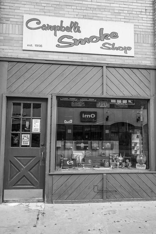 Campbells Smoke Shop Black and White  Photograph by John McGraw