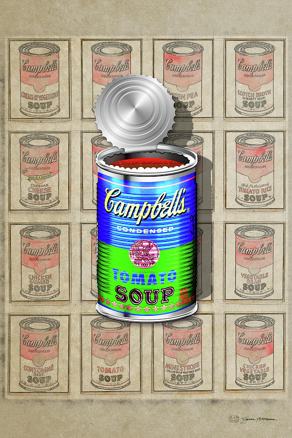 Campbells Soup Revisited - Blue and Green Digital Art by Serge Averbukh