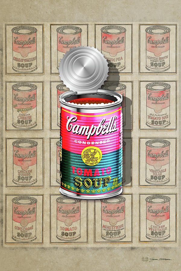 Campbell's Soup Cans Digital Art - Campbells Soup Revisited - Pink and Green by Serge Averbukh