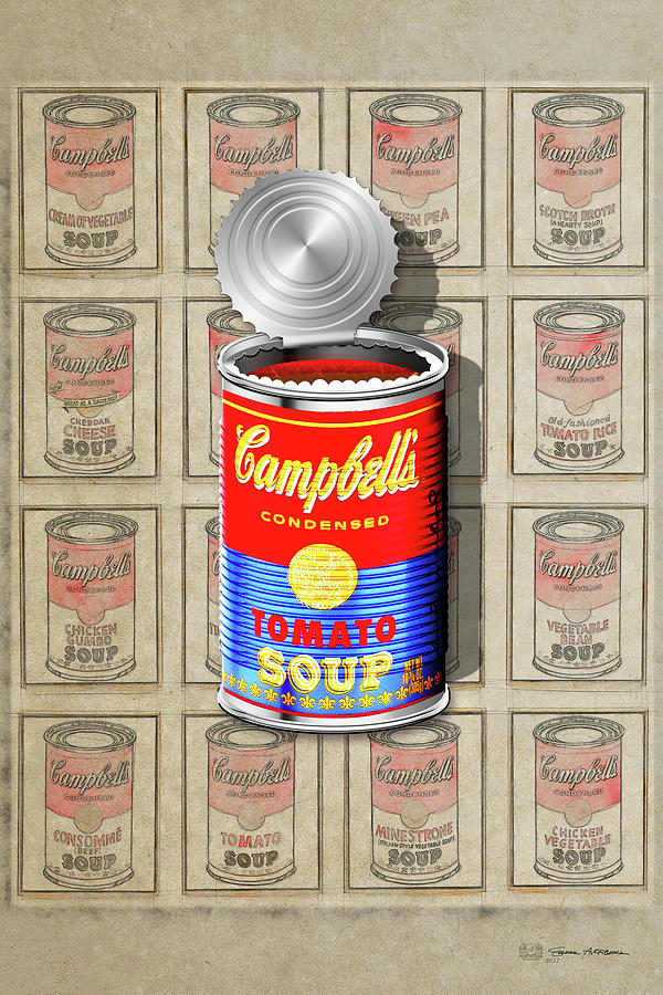 Campbells Soup Revisited - Red and Blue   Digital Art by Serge Averbukh